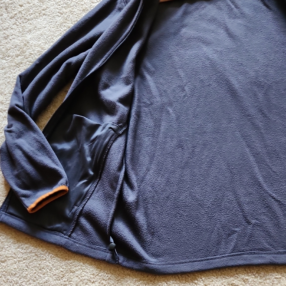 COLUMBIA Charcoal Grey Fleece Jacket Rustic Orange Details Men Sz M Gorpcore - Picture 14 of 16